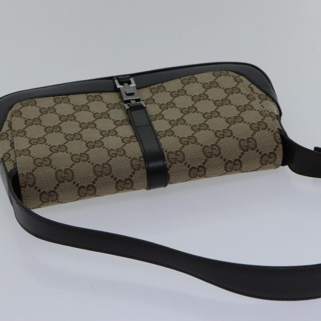 GUCCI Jackie GG Canvas Shoulder Bag Beige Silver 001 3824 fm3794