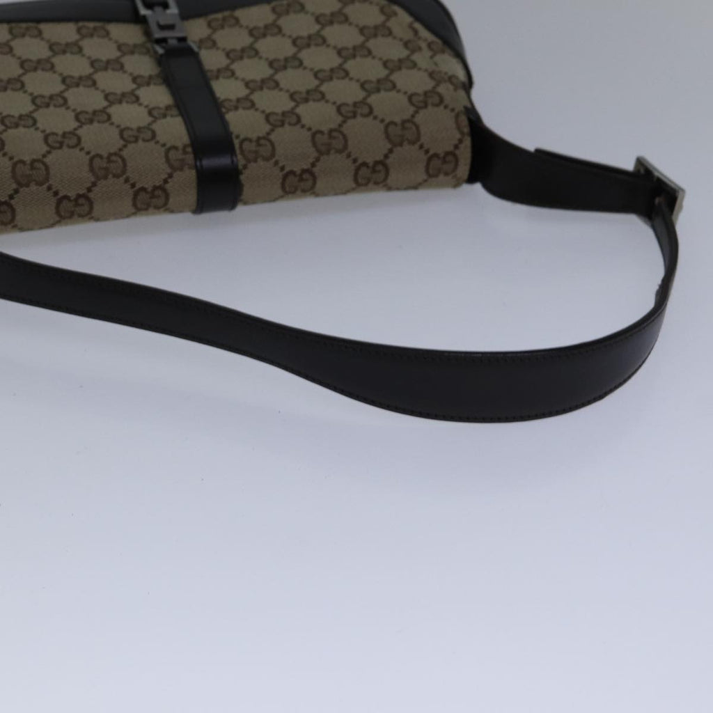 GUCCI Jackie GG Canvas Shoulder Bag Beige Silver 001 3824 fm3794
