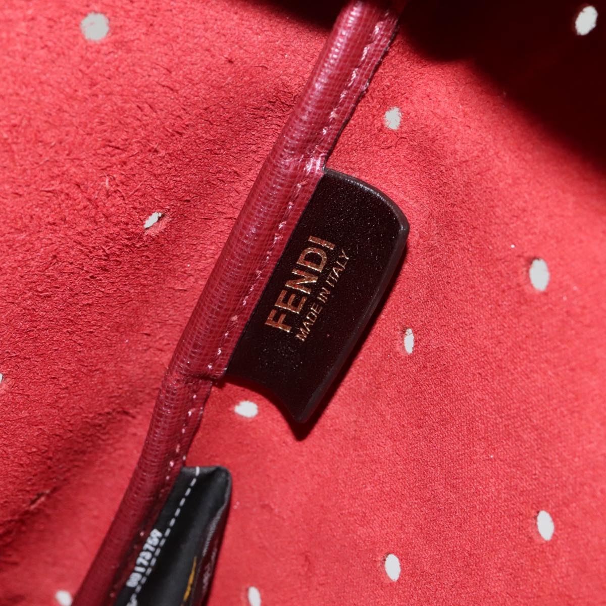 FENDI Tote Bag Leather Pink Gold fm3867