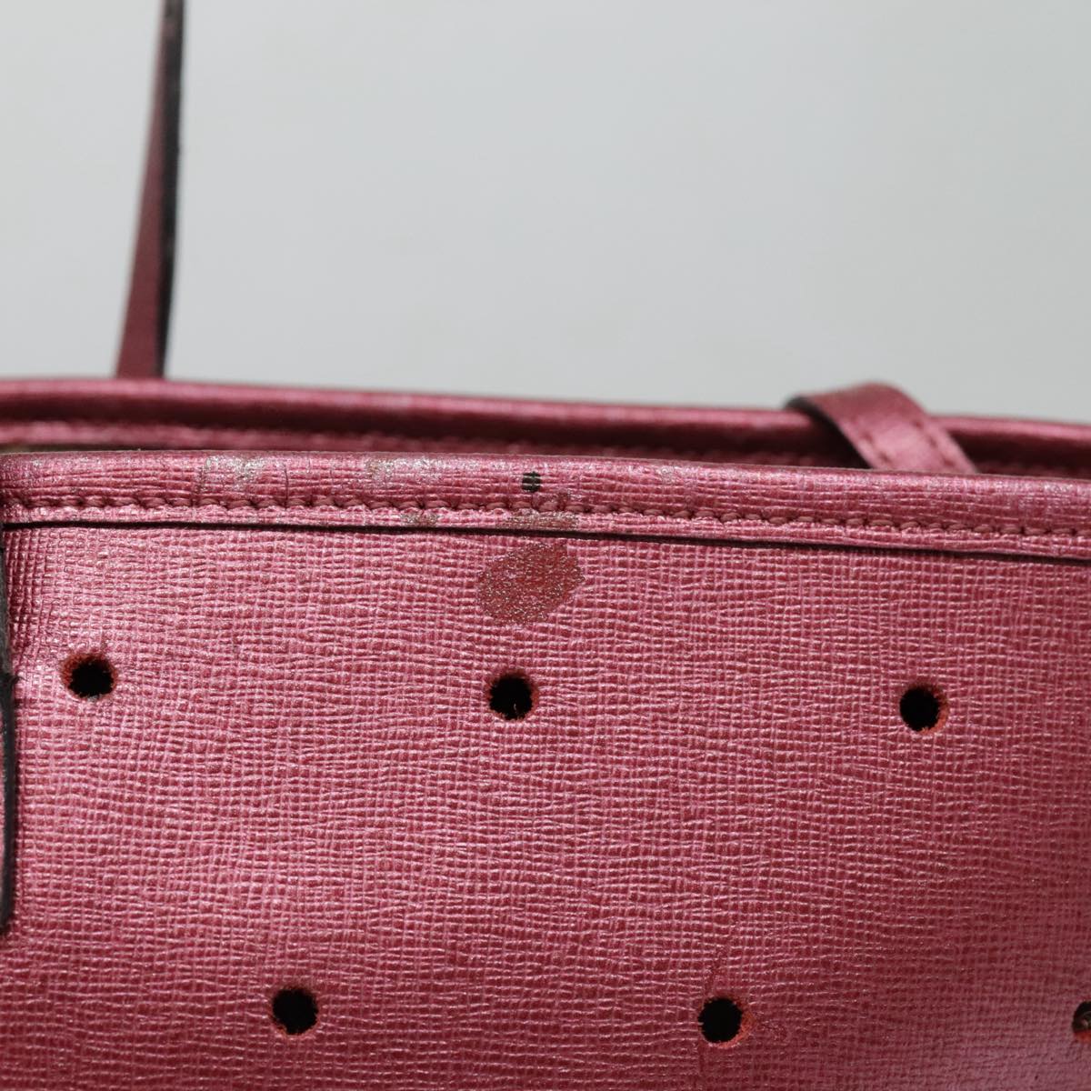 FENDI Tote Bag Leather Pink Gold fm3867