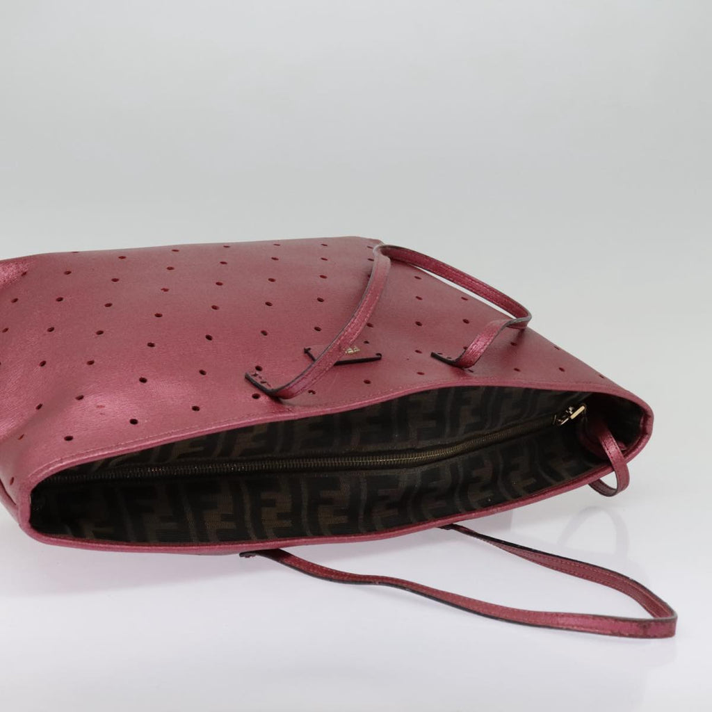 FENDI Tote Bag Leather Pink Gold fm3867