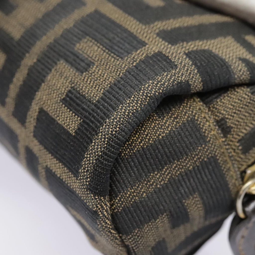 FENDI Zucca Canvas Pouch Black Gold Brown fm3877