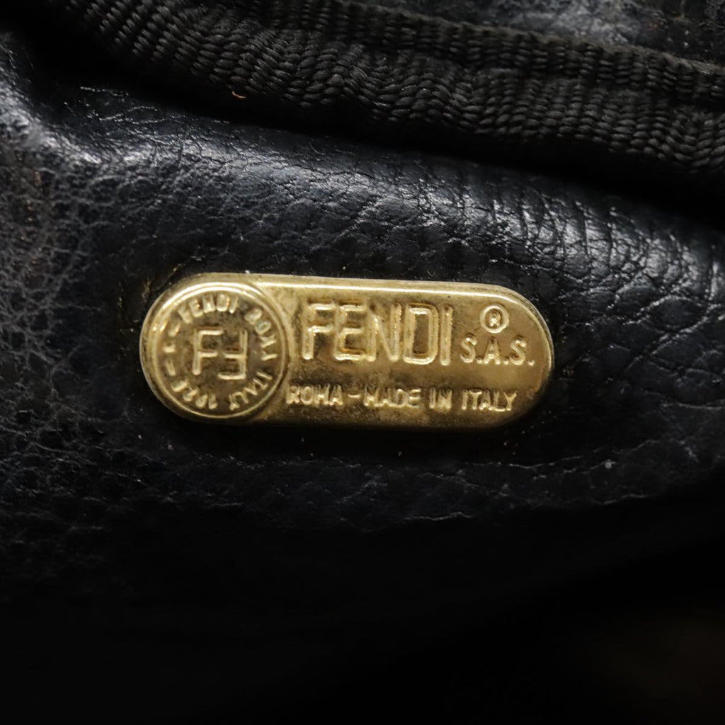 FENDI Zucca Canvas Pouch Black Gold Brown fm3877