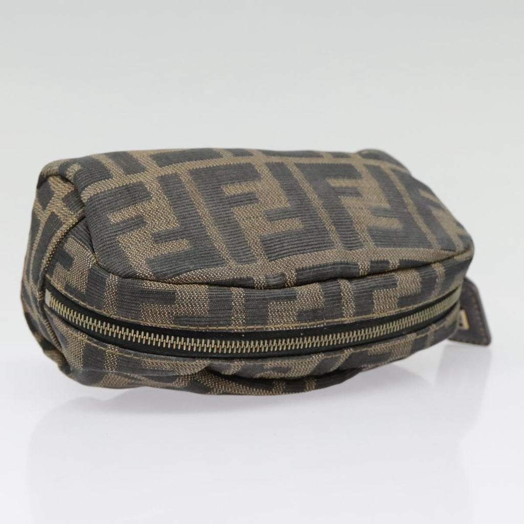 FENDI Zucca Canvas Pouch Black Gold Brown fm3877