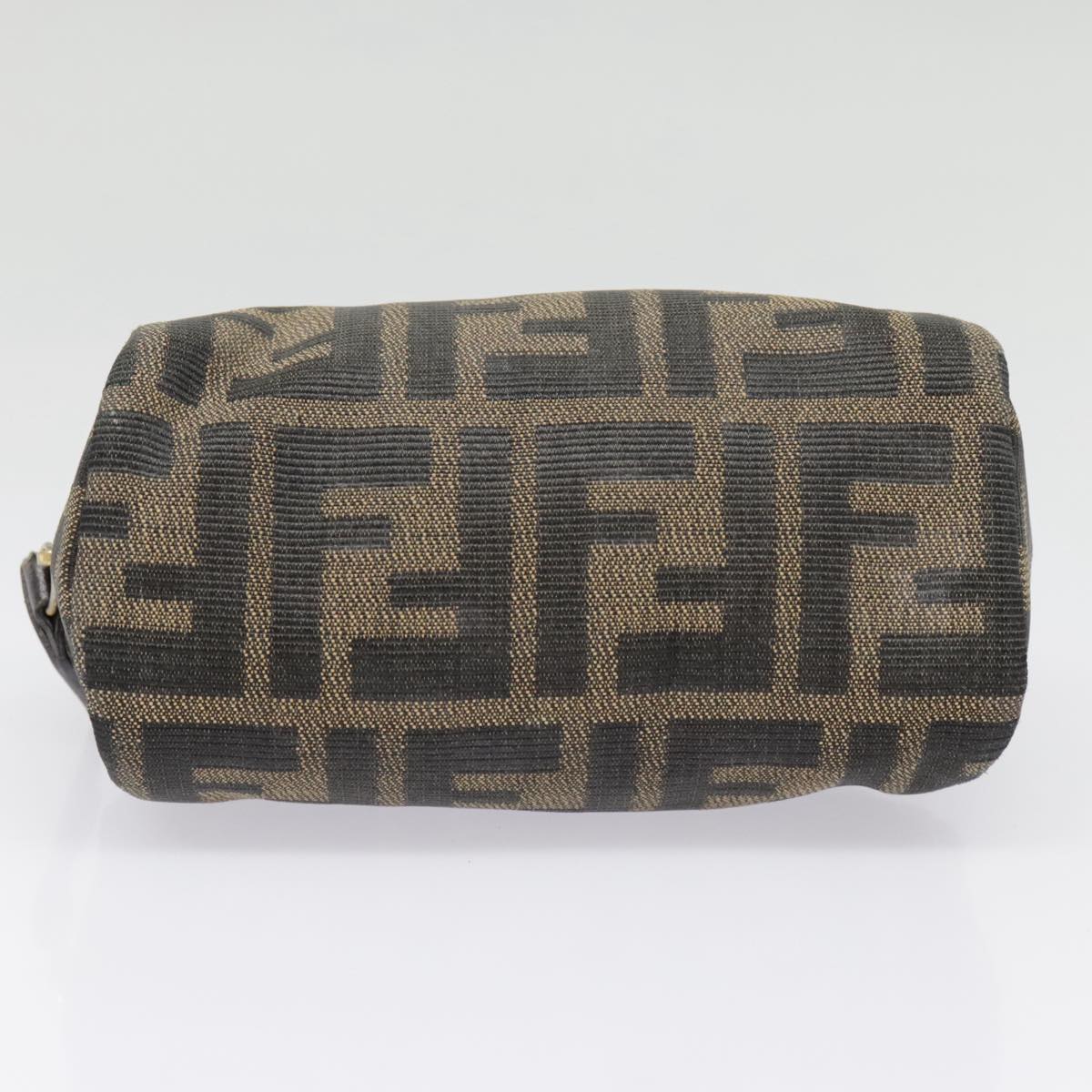 FENDI Zucca Canvas Pouch Black Gold Brown fm3877