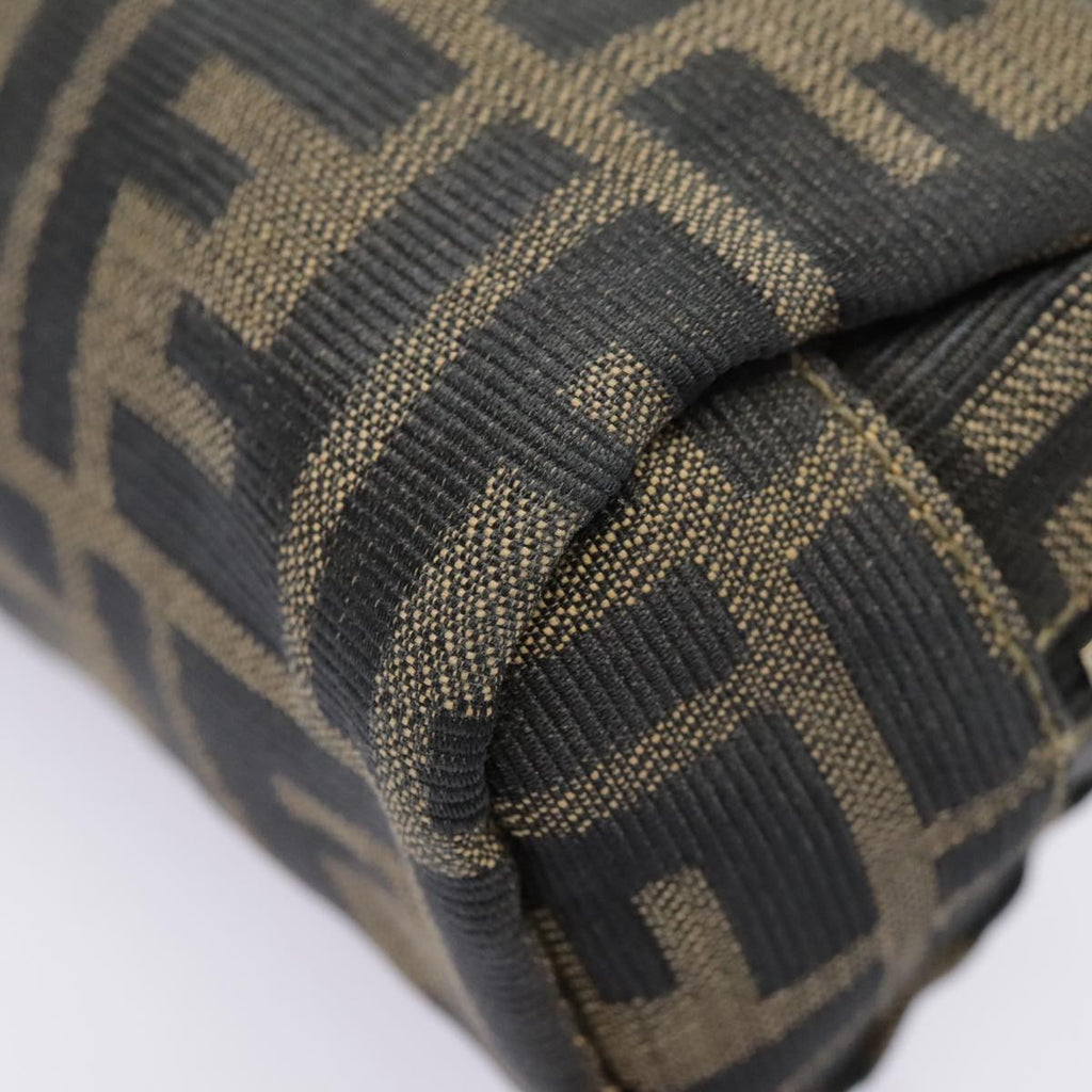 FENDI Zucca Canvas Pouch Black Gold Brown fm3877