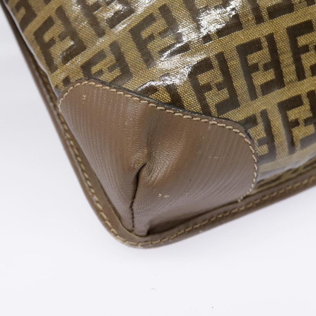 FENDI Zucchino Canvas Shoulder Bag Vintage Beige fm3888