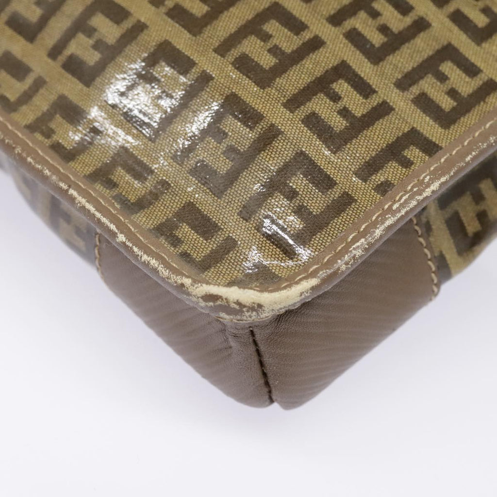 FENDI Zucchino Canvas Shoulder Bag Vintage Beige fm3888