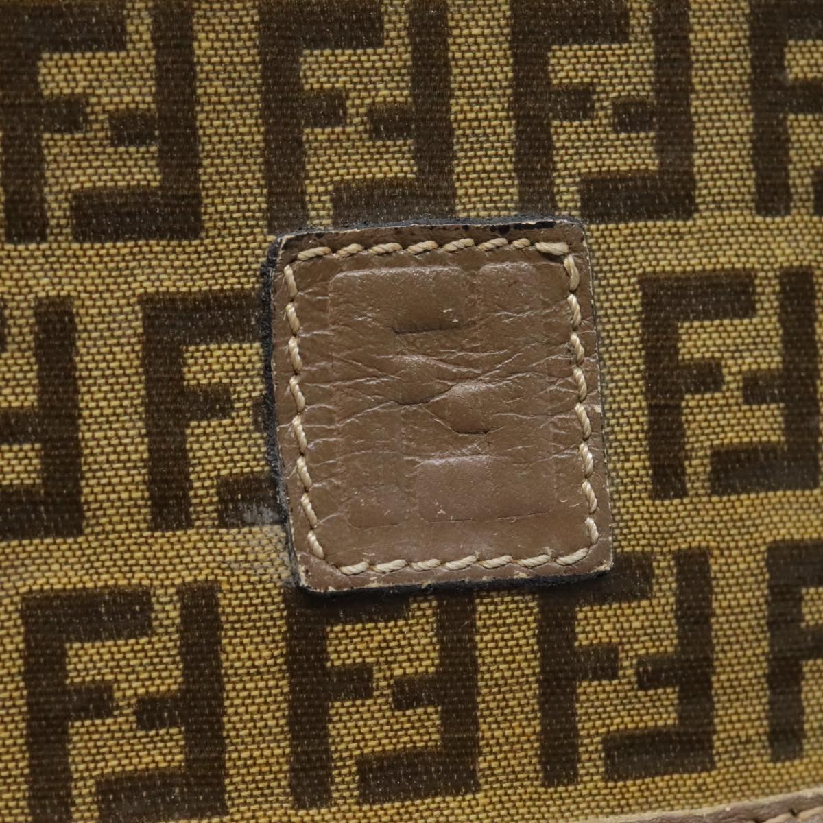 FENDI Zucchino Canvas Shoulder Bag Vintage Beige fm3888