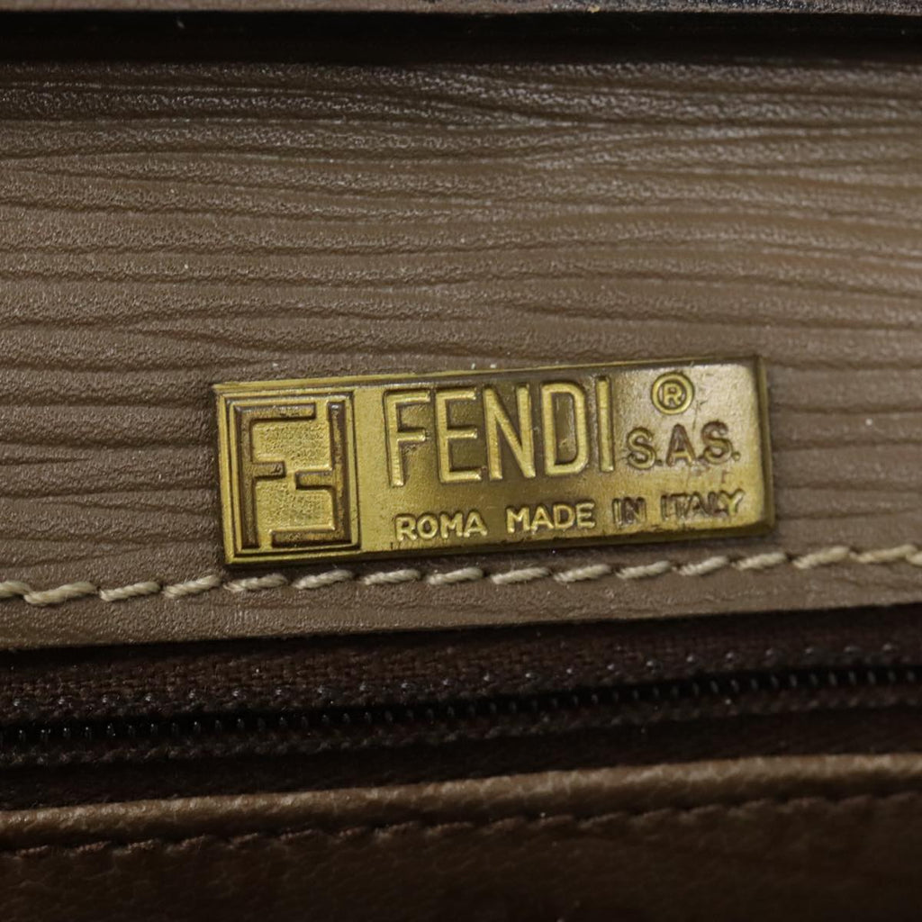 FENDI Zucchino Canvas Shoulder Bag Vintage Beige fm3888