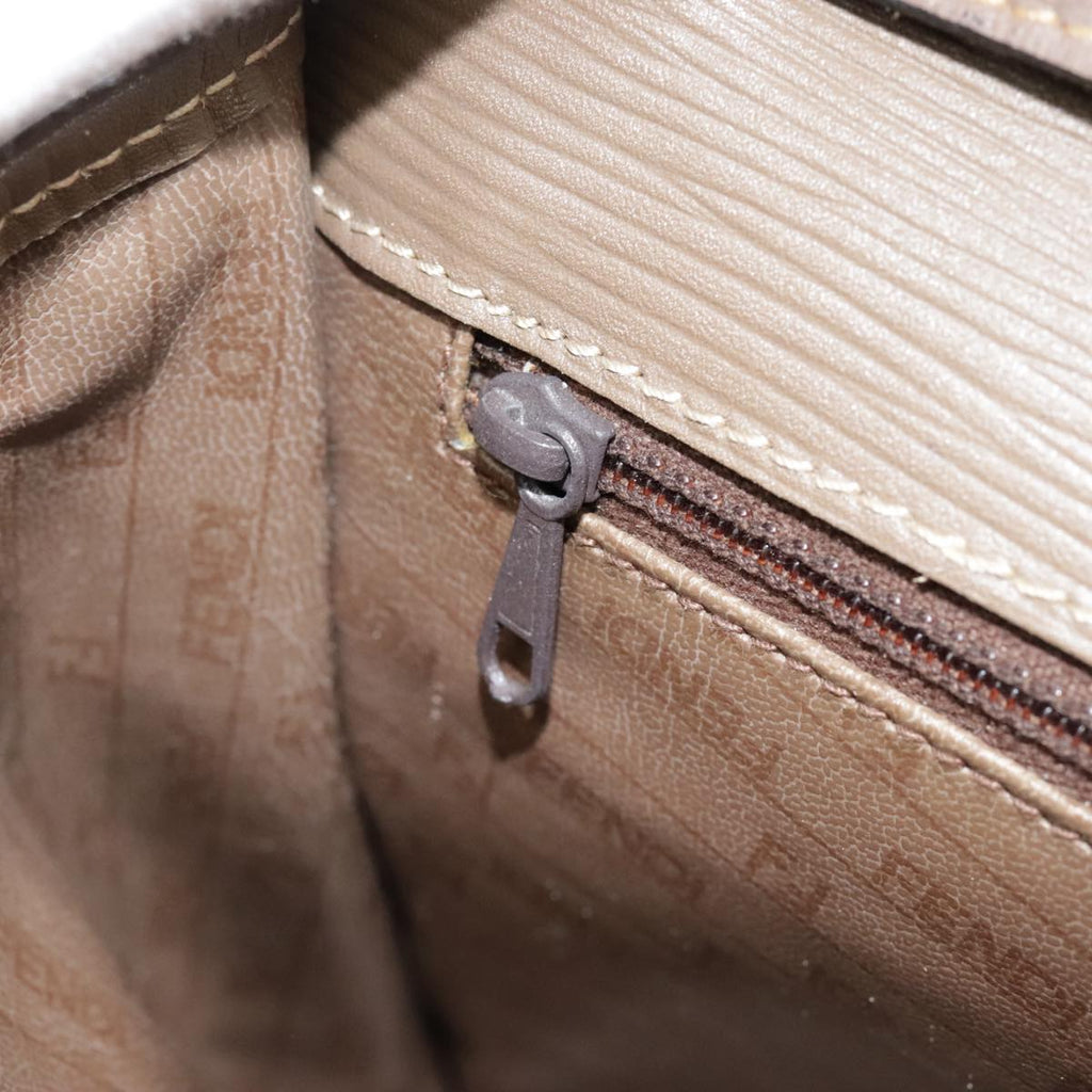 FENDI Zucchino Canvas Shoulder Bag Vintage Beige fm3888