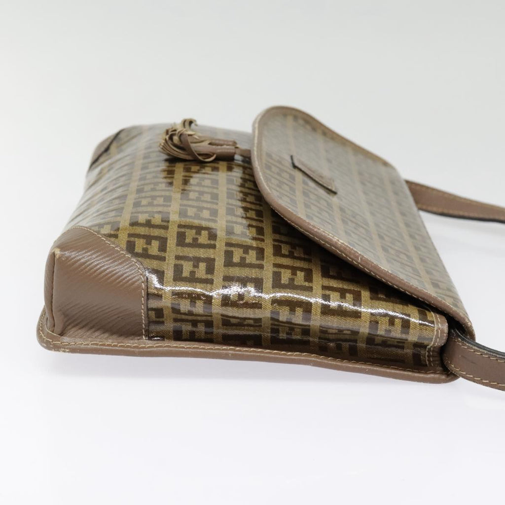 FENDI Zucchino Canvas Shoulder Bag Vintage Beige fm3888