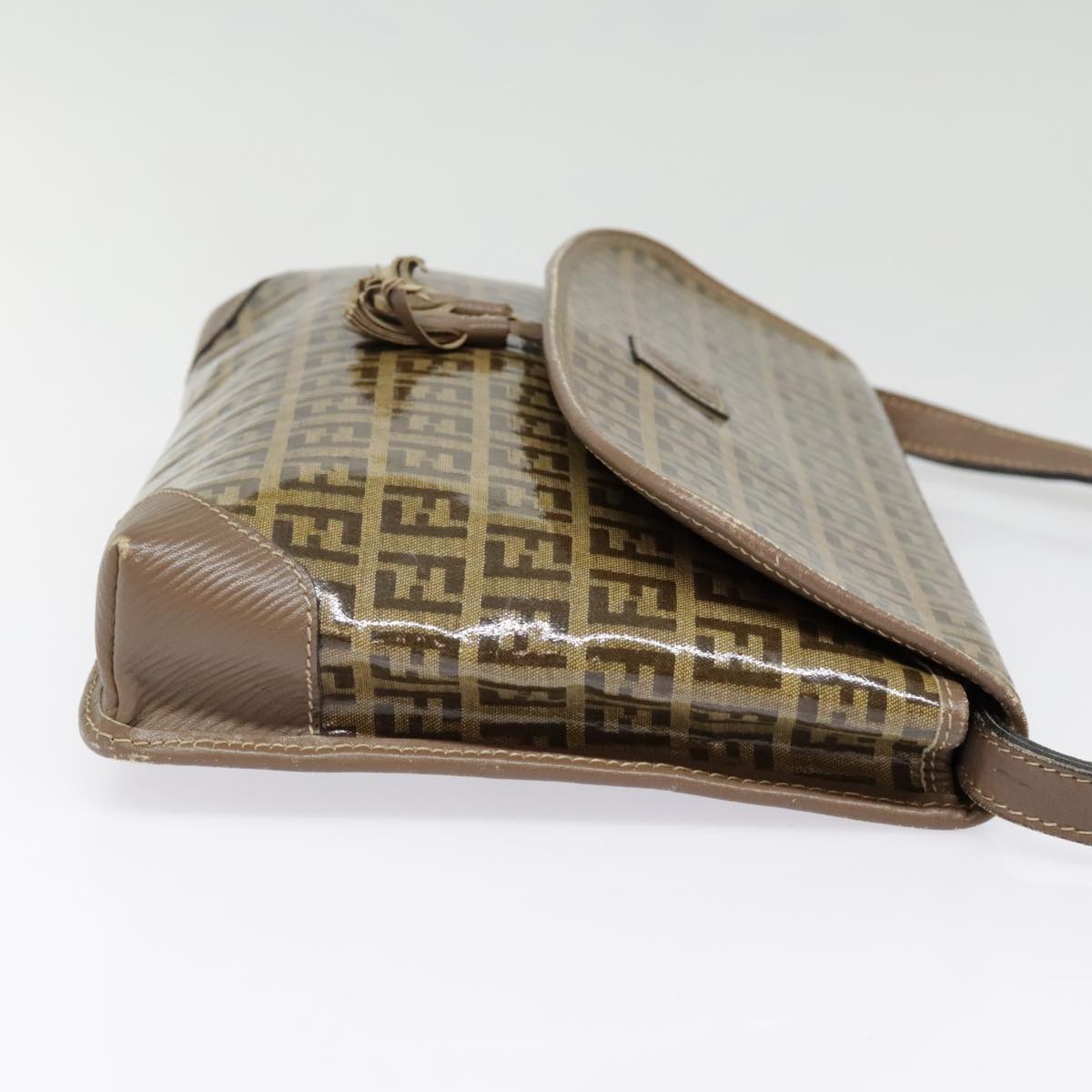 FENDI Zucchino Canvas Shoulder Bag Vintage Beige fm3888