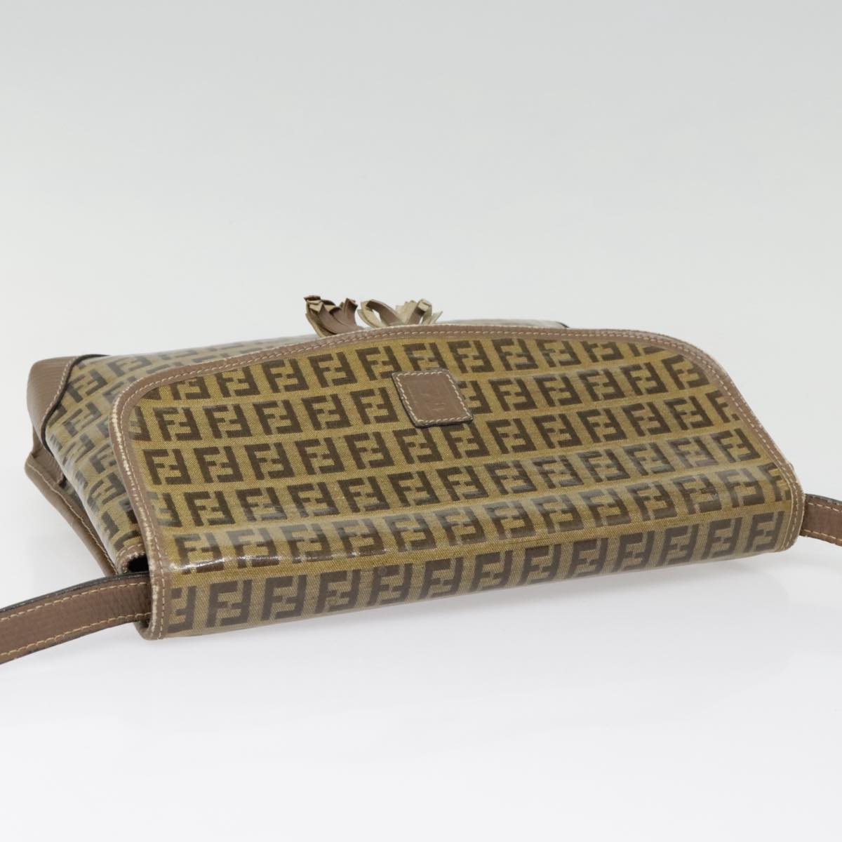 FENDI Zucchino Canvas Shoulder Bag Vintage Beige fm3888
