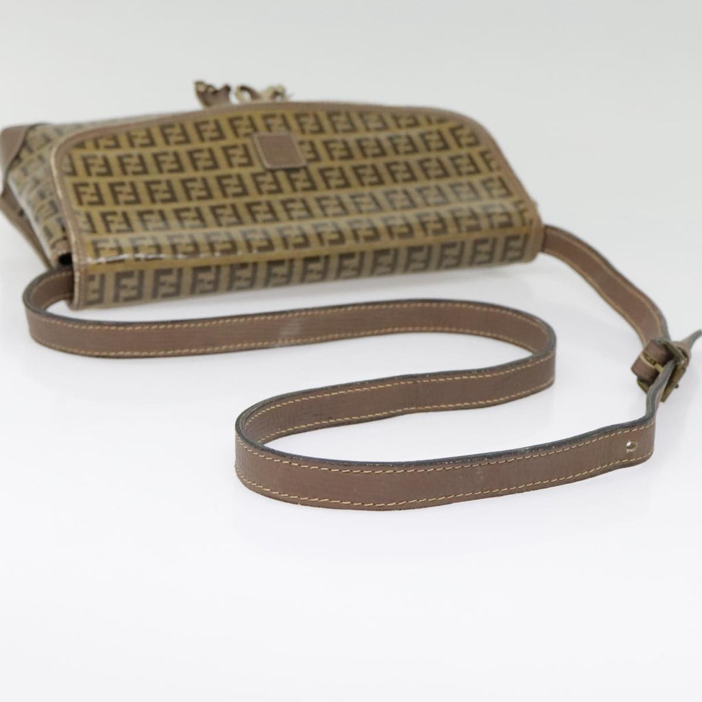 FENDI Zucchino Canvas Shoulder Bag Vintage Beige fm3888