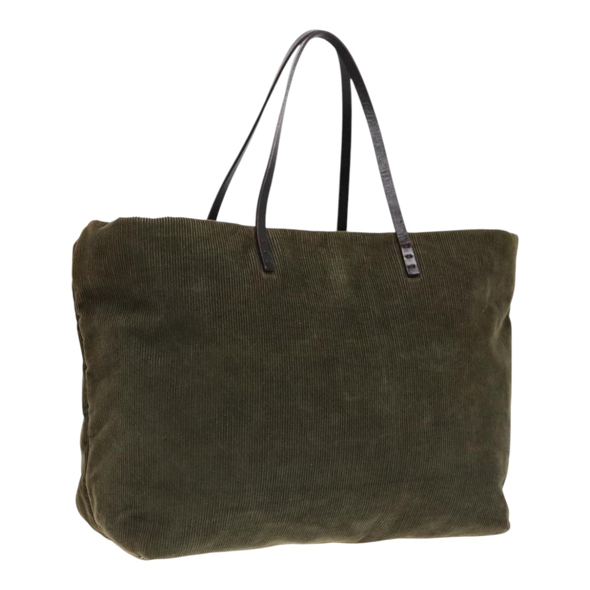FENDI Tote Bag Corduroy Khaki fm3899