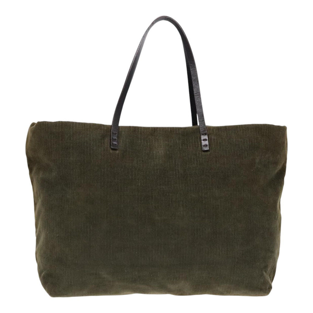 FENDI Tote Bag Corduroy Khaki fm3899