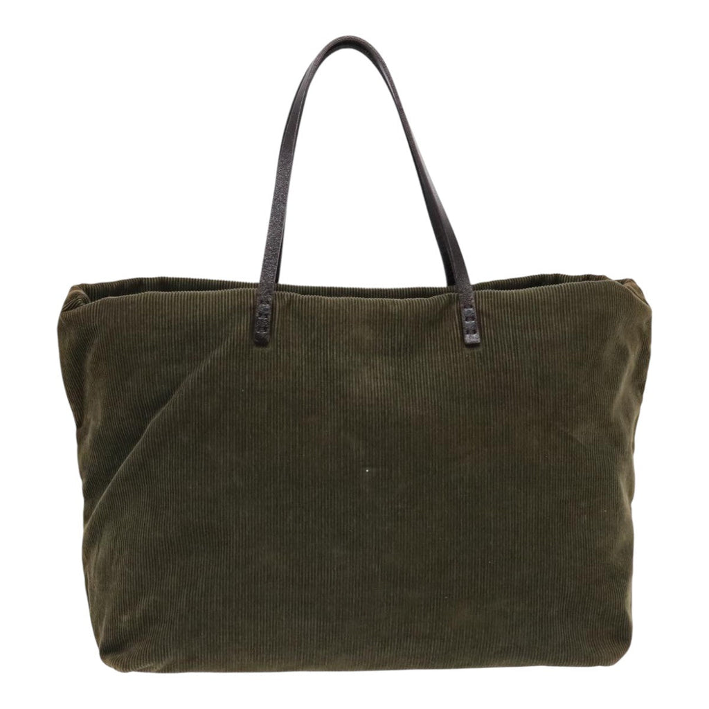 FENDI Tote Bag Corduroy Khaki fm3899