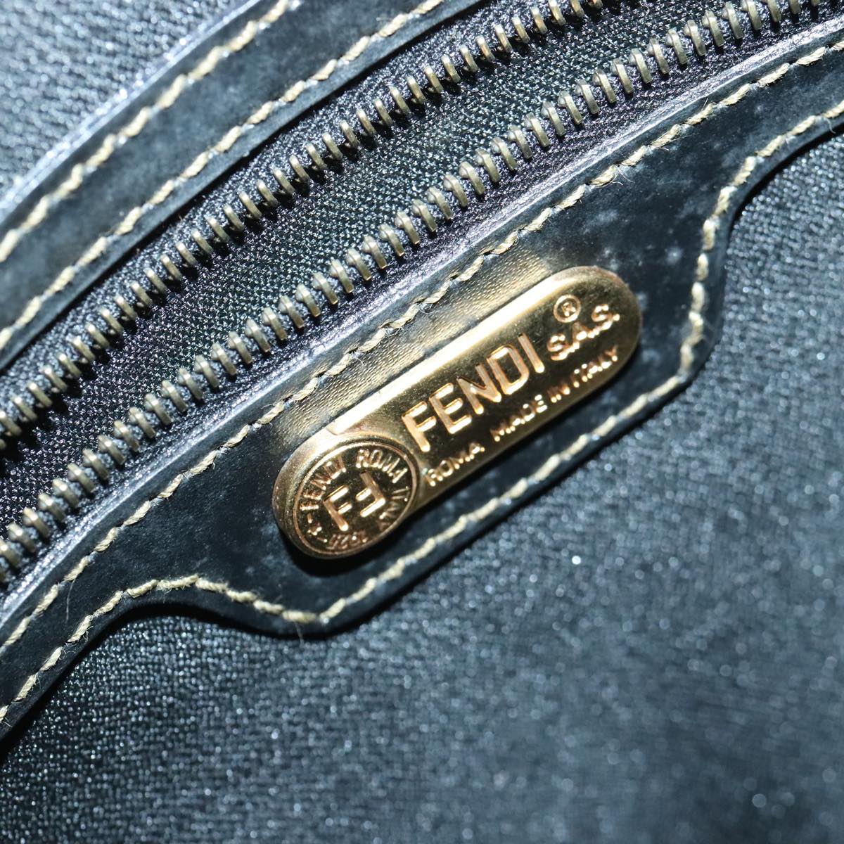 FENDI Pecan Canvas Boston Bag Coated Canvas 2way Brown fm3900