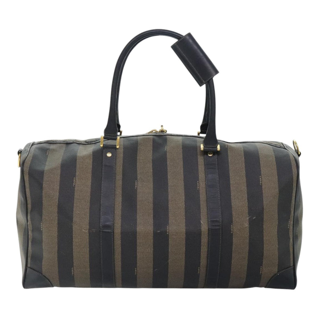 FENDI Pecan Canvas Boston Bag Coated Canvas 2way Brown fm3900