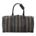 FENDI Pecan Canvas Boston Bag Coated Canvas 2way Brown fm3900