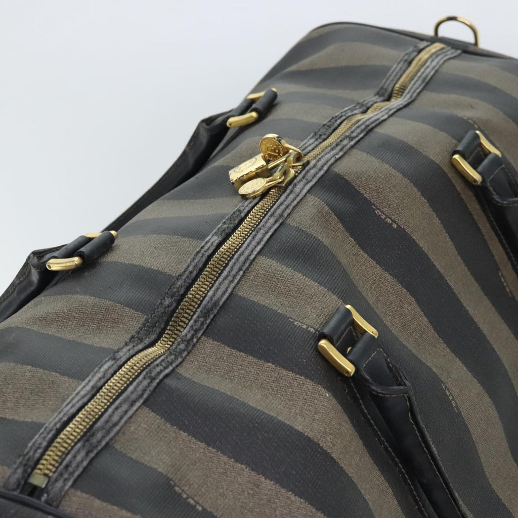 FENDI Pecan Canvas Boston Bag Coated Canvas 2way Brown fm3900