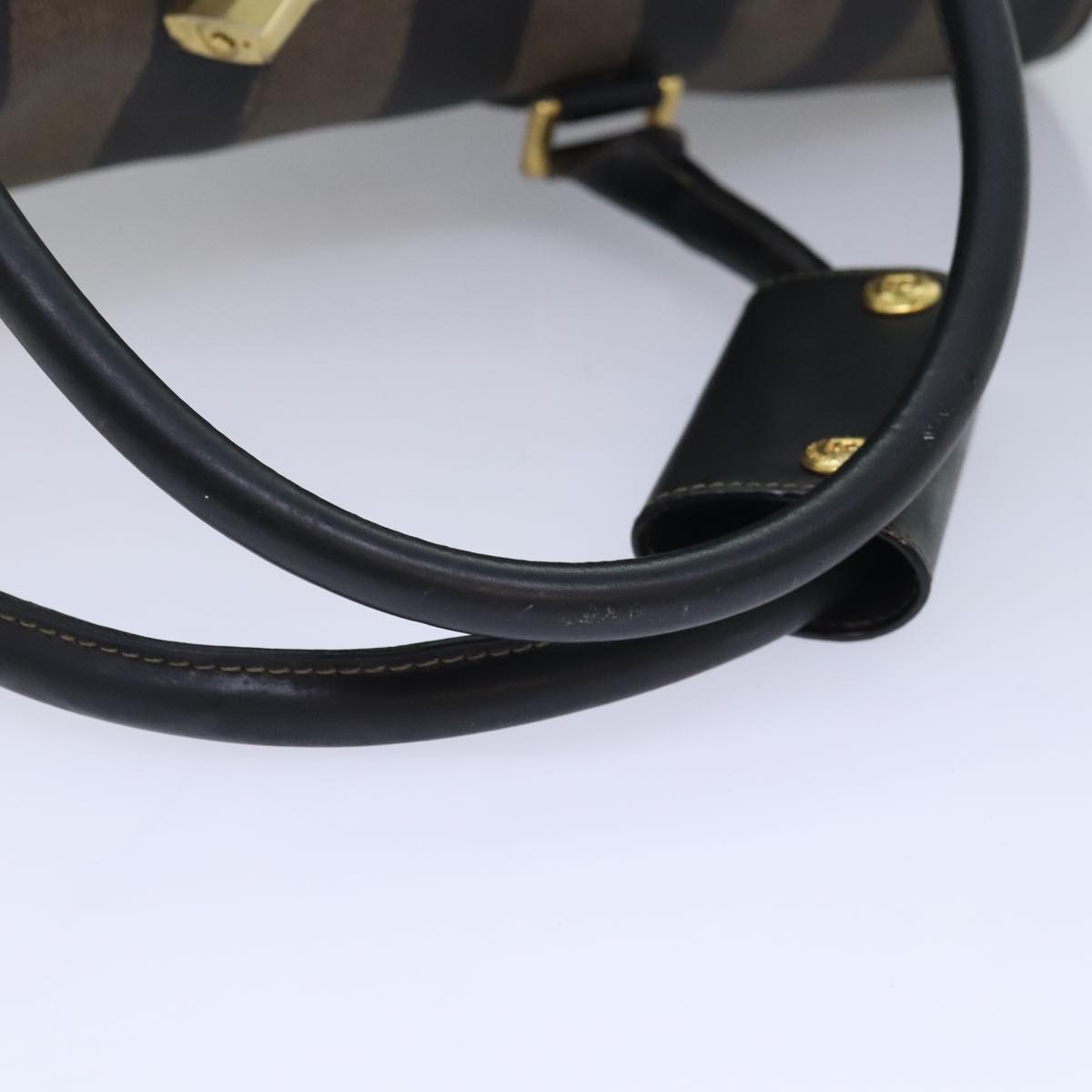 FENDI Pecan Canvas Boston Bag Coated Canvas 2way Brown fm3900