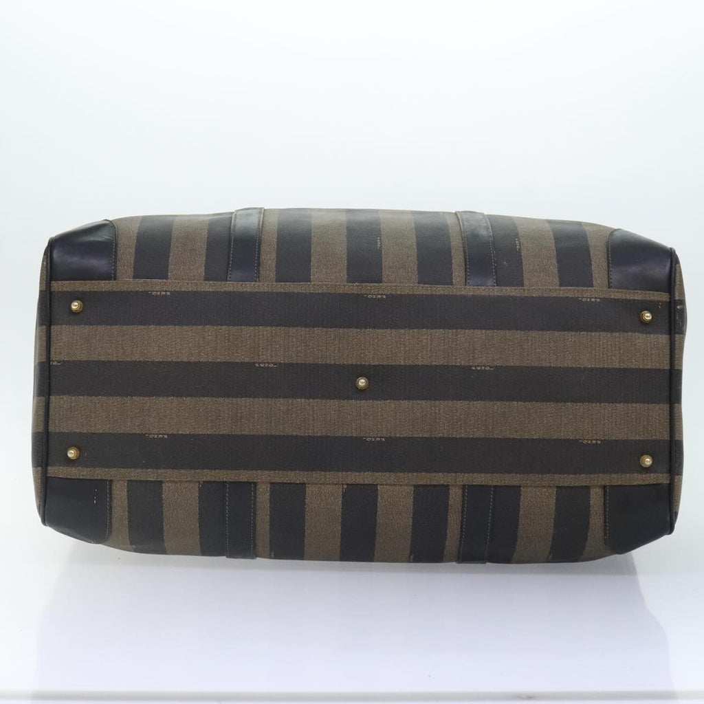 FENDI Pecan Canvas Boston Bag Coated Canvas 2way Brown fm3900