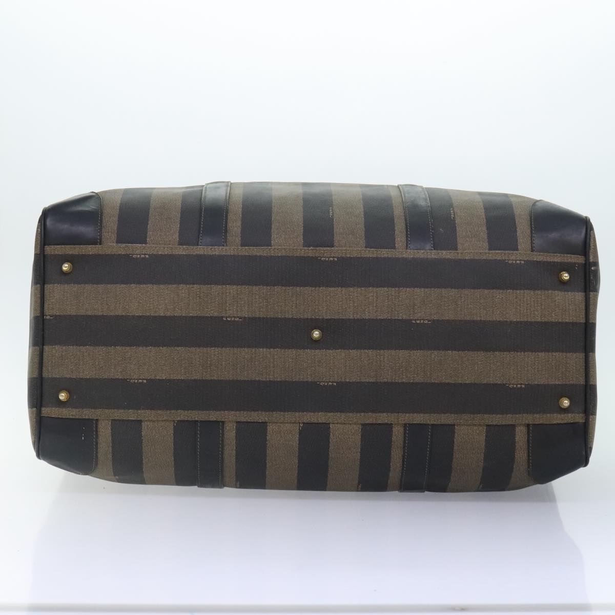 FENDI Pecan Canvas Boston Bag Coated Canvas 2way Brown fm3900