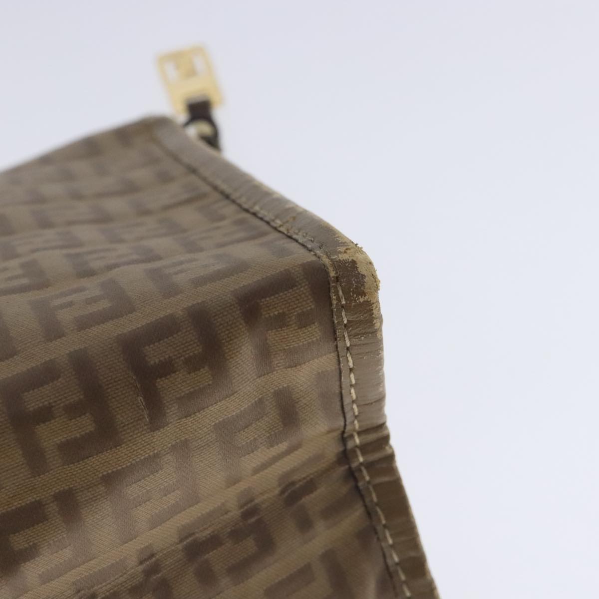 FENDI Zucchino Canvas Clutch Bag Beige fm3916