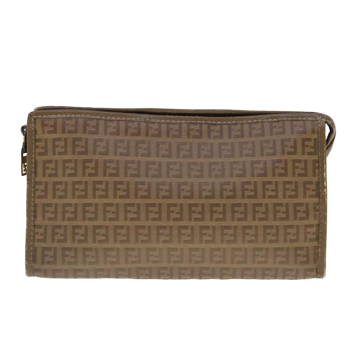 FENDI Zucchino Canvas Clutch Bag Beige fm3916