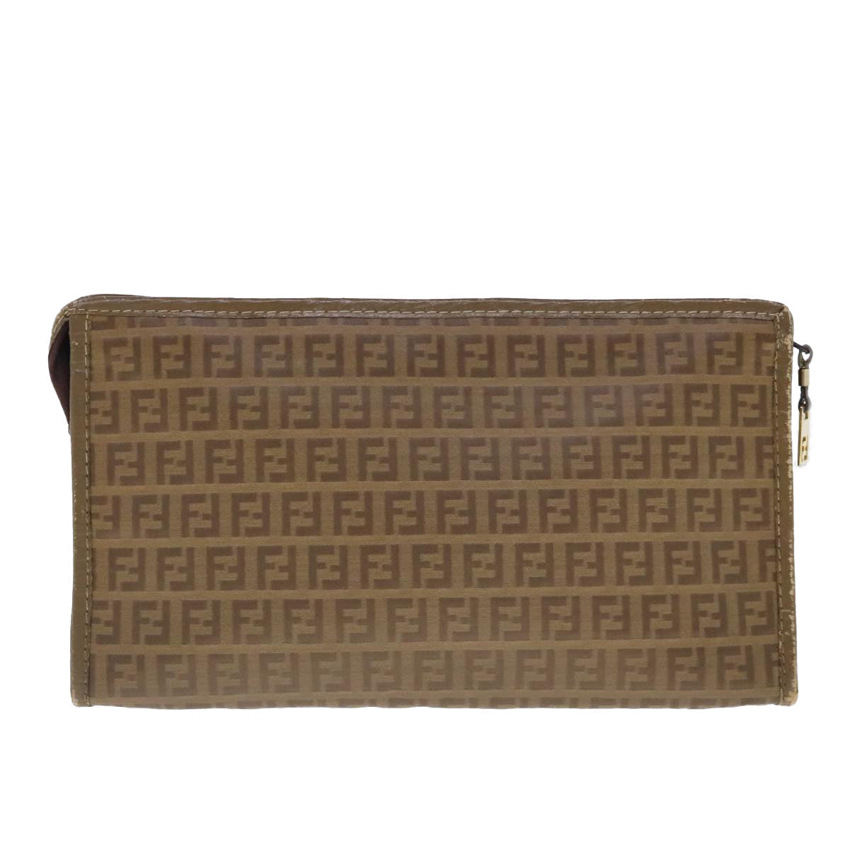 FENDI Zucchino Canvas Clutch Bag Beige fm3916