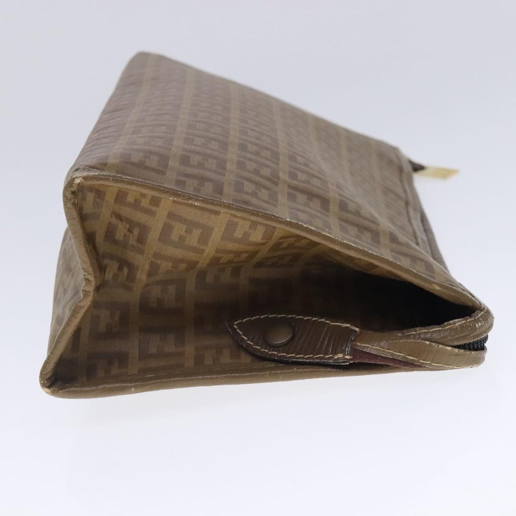 FENDI Zucchino Canvas Clutch Bag Beige fm3916