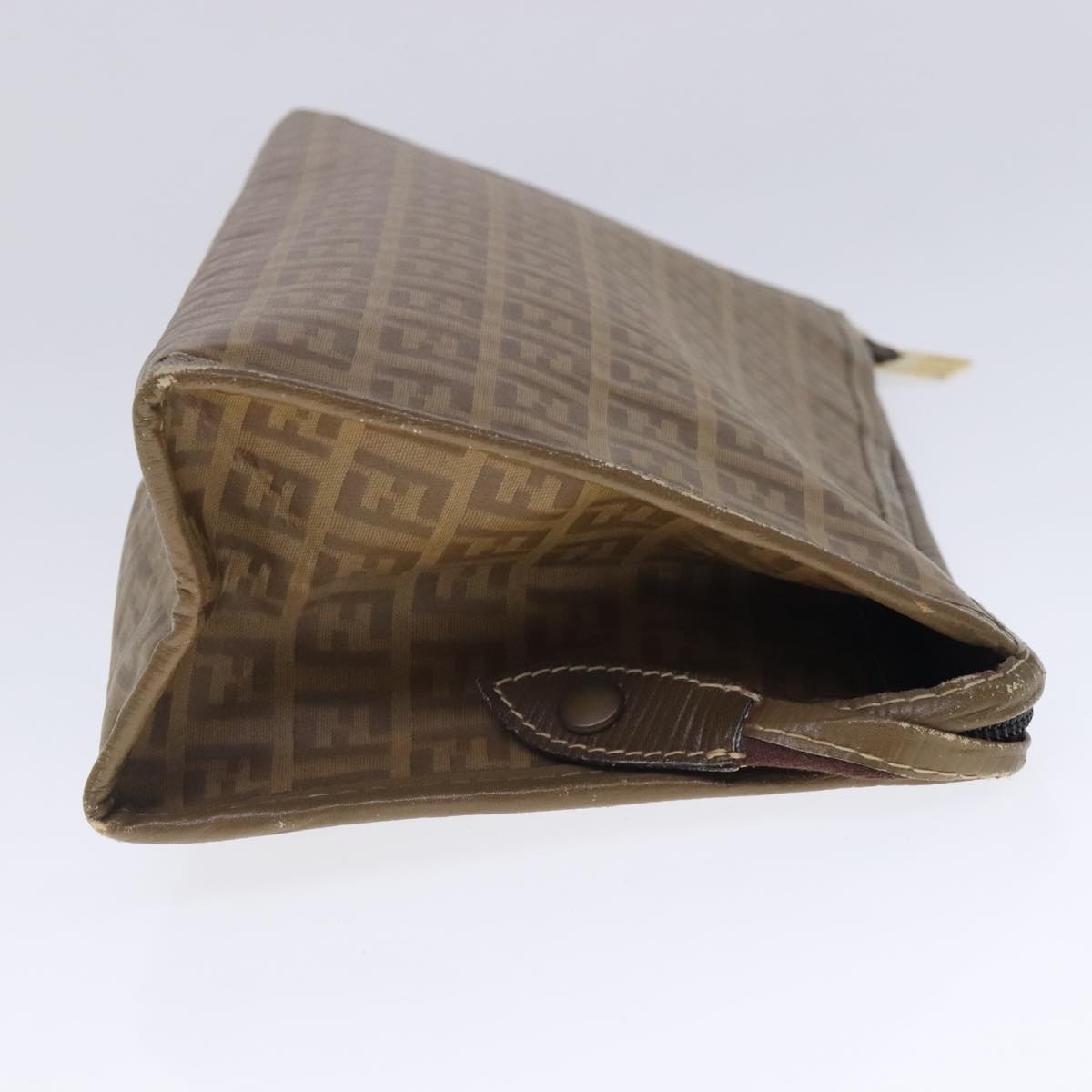FENDI Zucchino Canvas Clutch Bag Beige fm3916