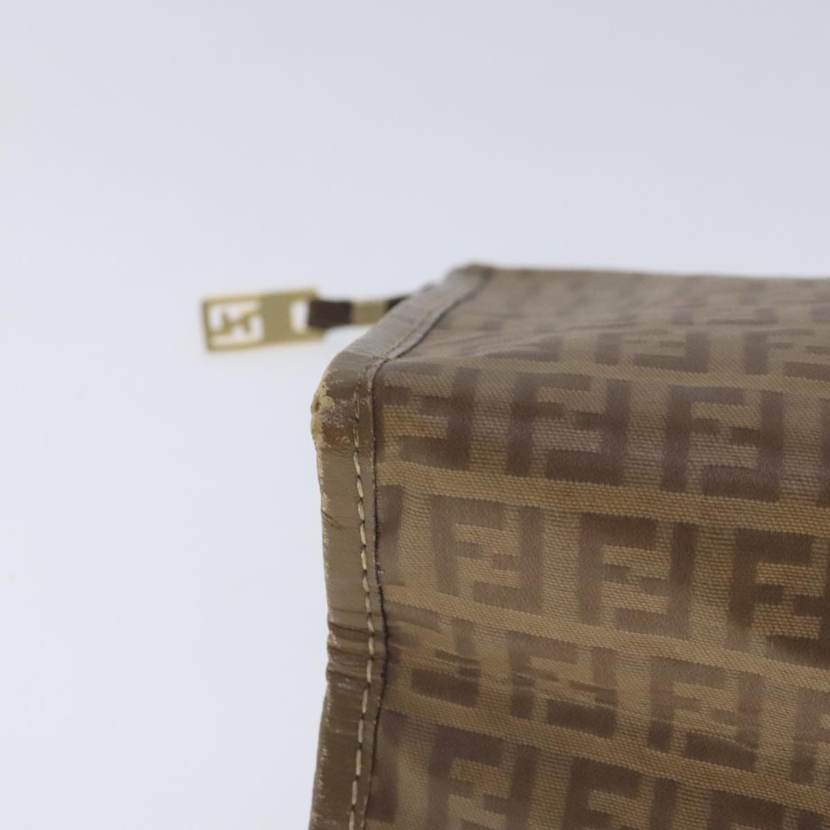 FENDI Zucchino Canvas Clutch Bag Beige fm3916