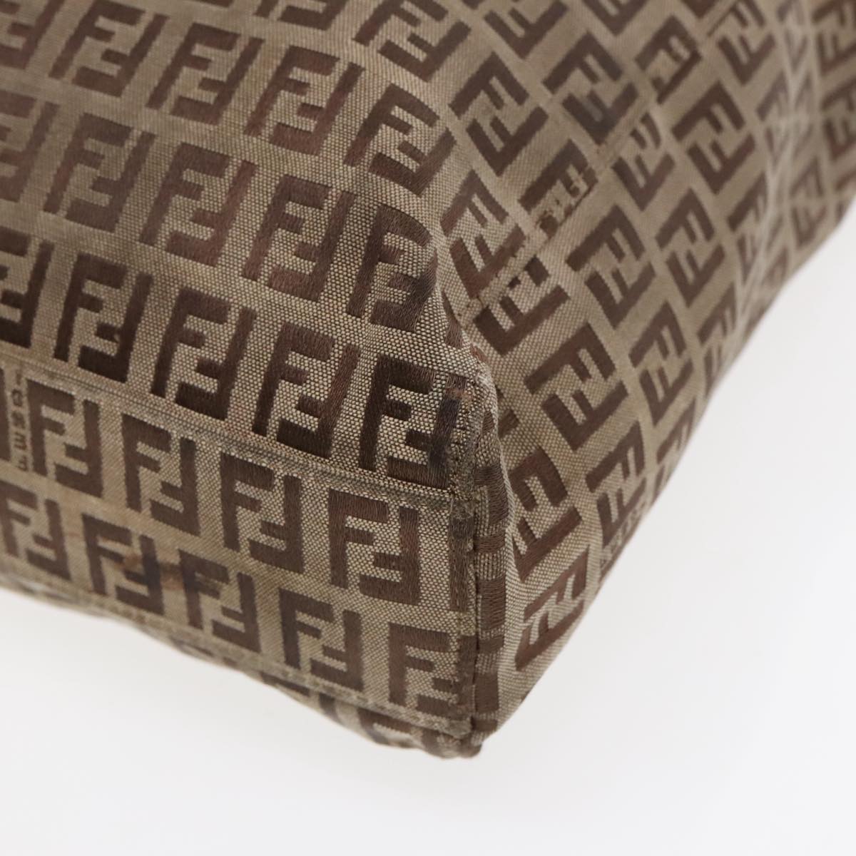 FENDI Zucchino Canvas Tote Bag Beige Brown fm3917