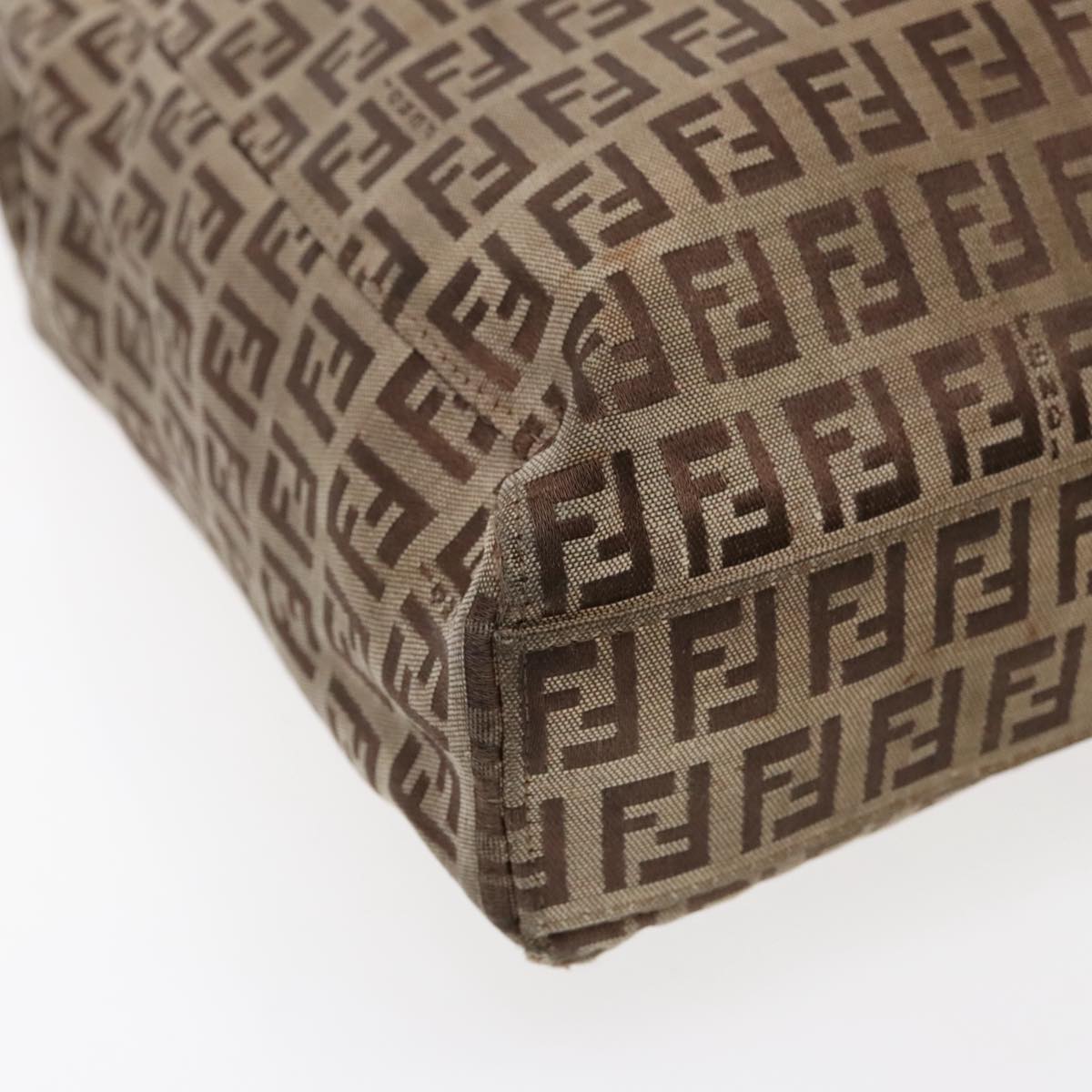 FENDI Zucchino Canvas Tote Bag Beige Brown fm3917