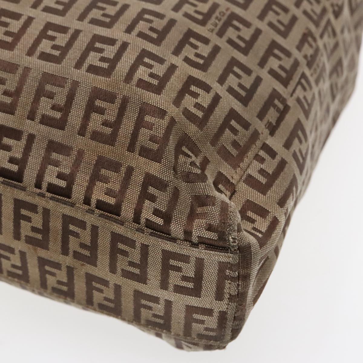 FENDI Zucchino Canvas Tote Bag Beige Brown fm3917