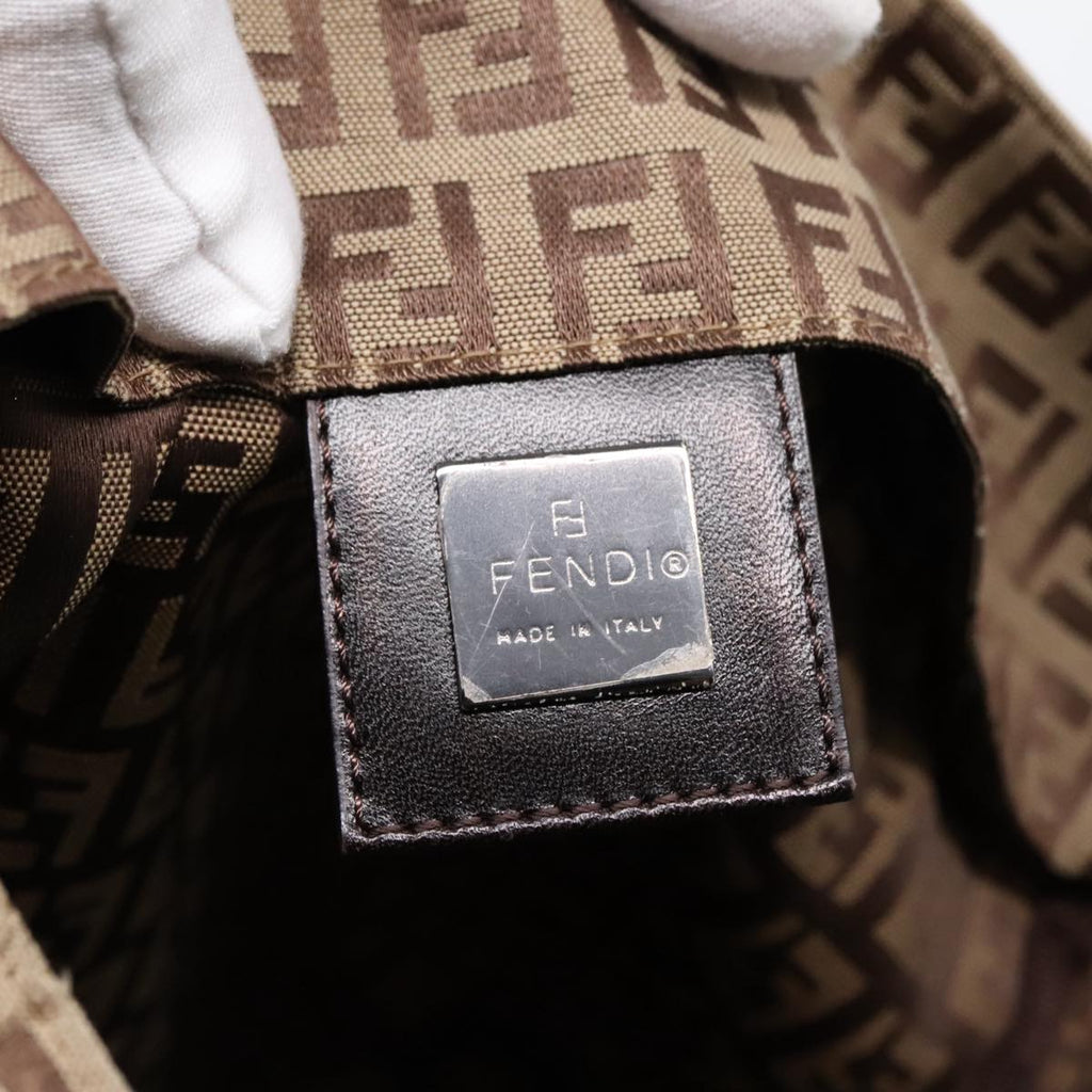 FENDI Zucchino Canvas Tote Bag Beige Brown fm3917