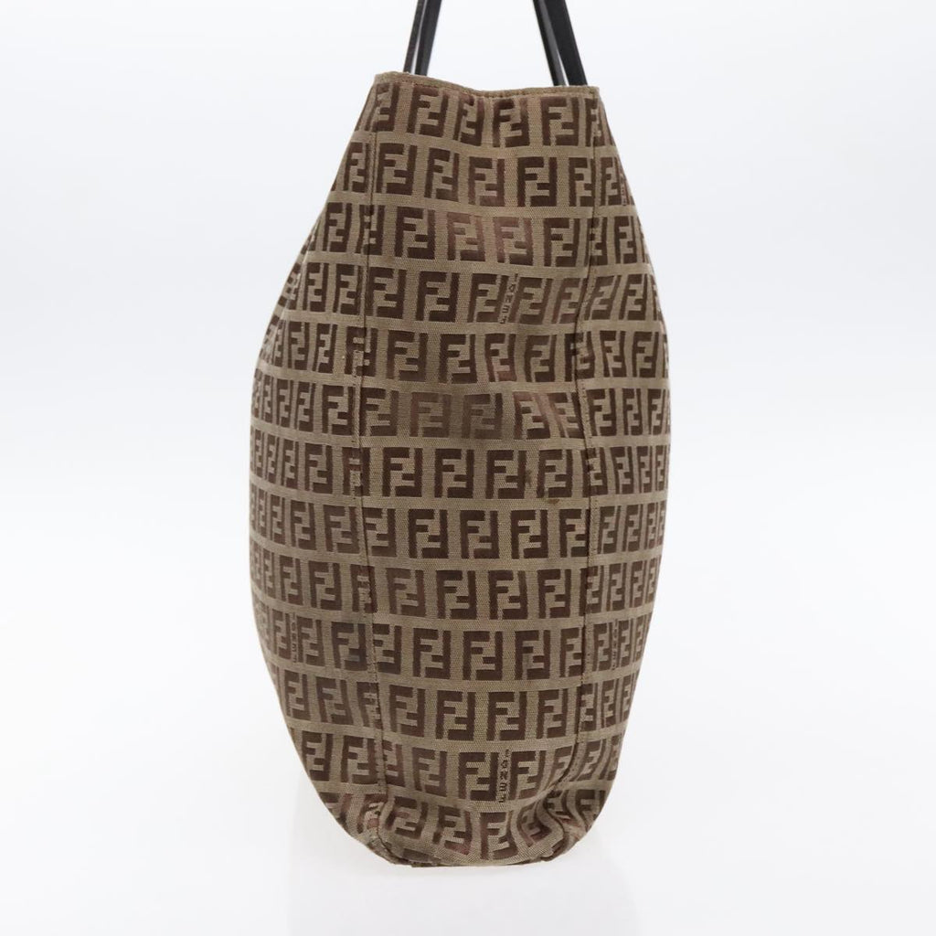 FENDI Zucchino Canvas Tote Bag Beige Brown fm3917