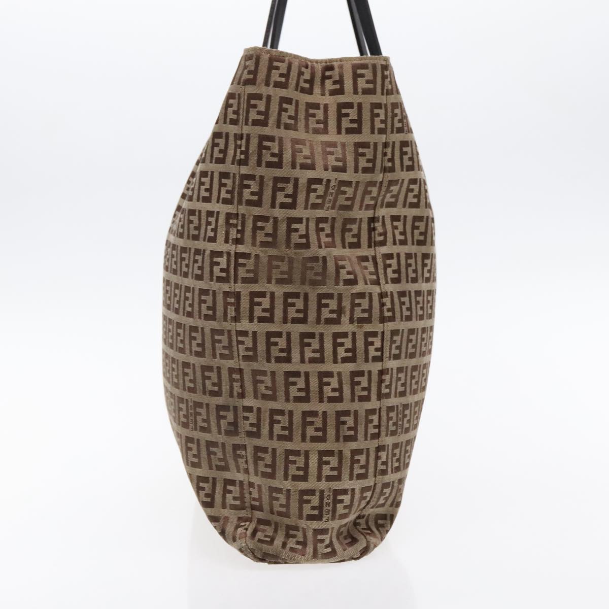 FENDI Zucchino Canvas Tote Bag Beige Brown fm3917