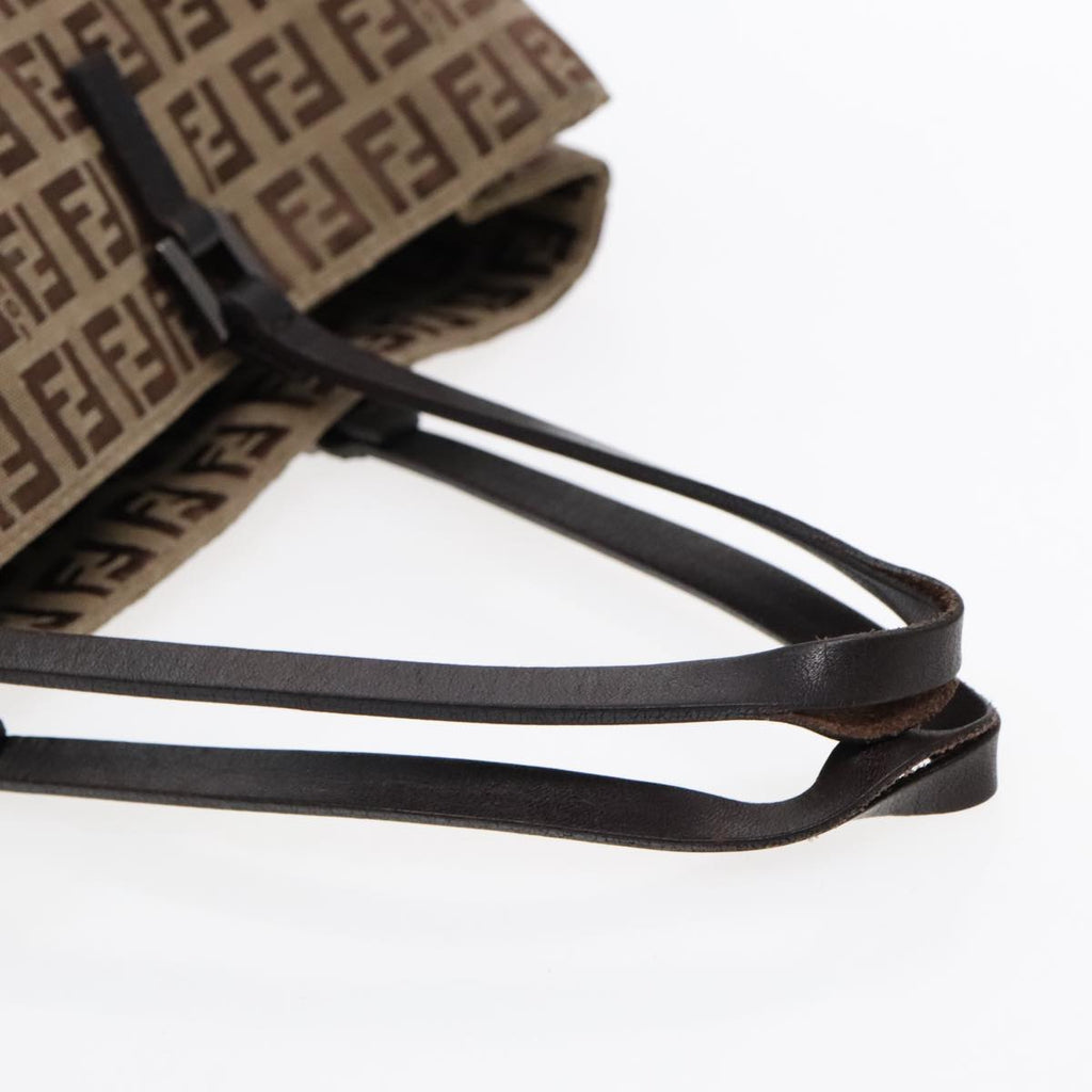 FENDI Zucchino Canvas Tote Bag Beige Brown fm3917