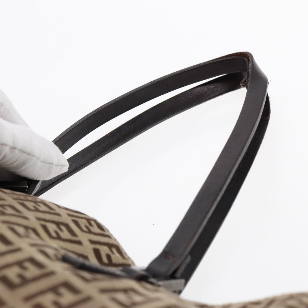 FENDI Zucchino Canvas Tote Bag Beige Brown fm3917