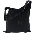 FENDI Shoulder Bag Nylon Leather Black Silver fm3934