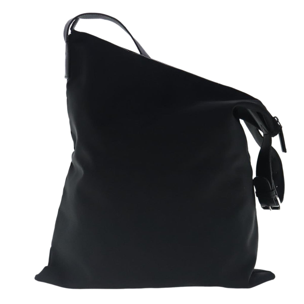 FENDI Shoulder Bag Nylon Leather Black Silver fm3934