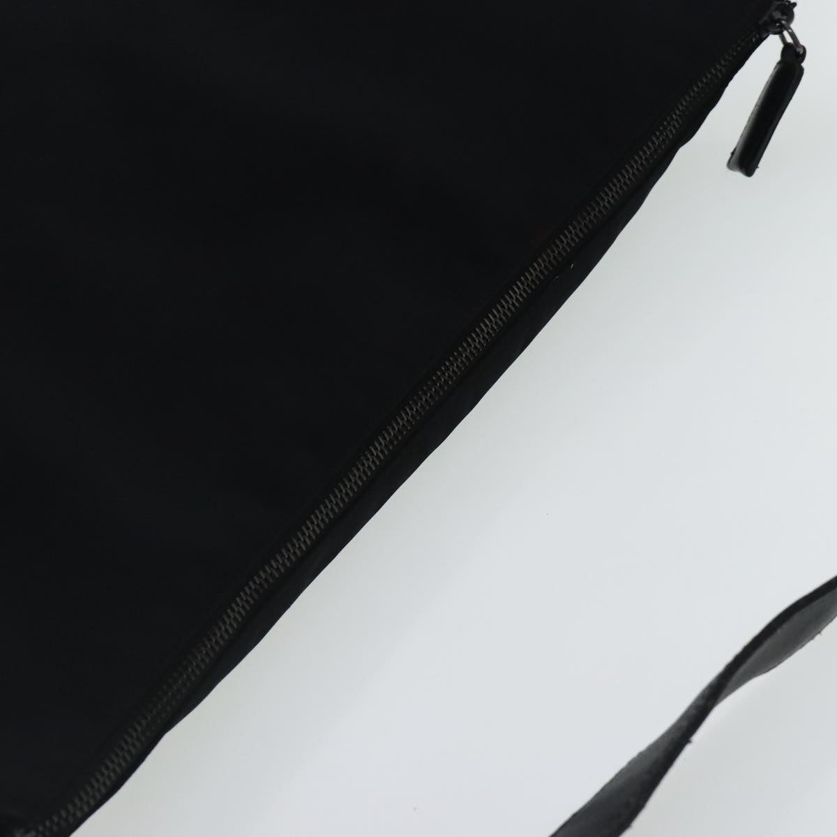 FENDI Shoulder Bag Nylon Leather Black Silver fm3934