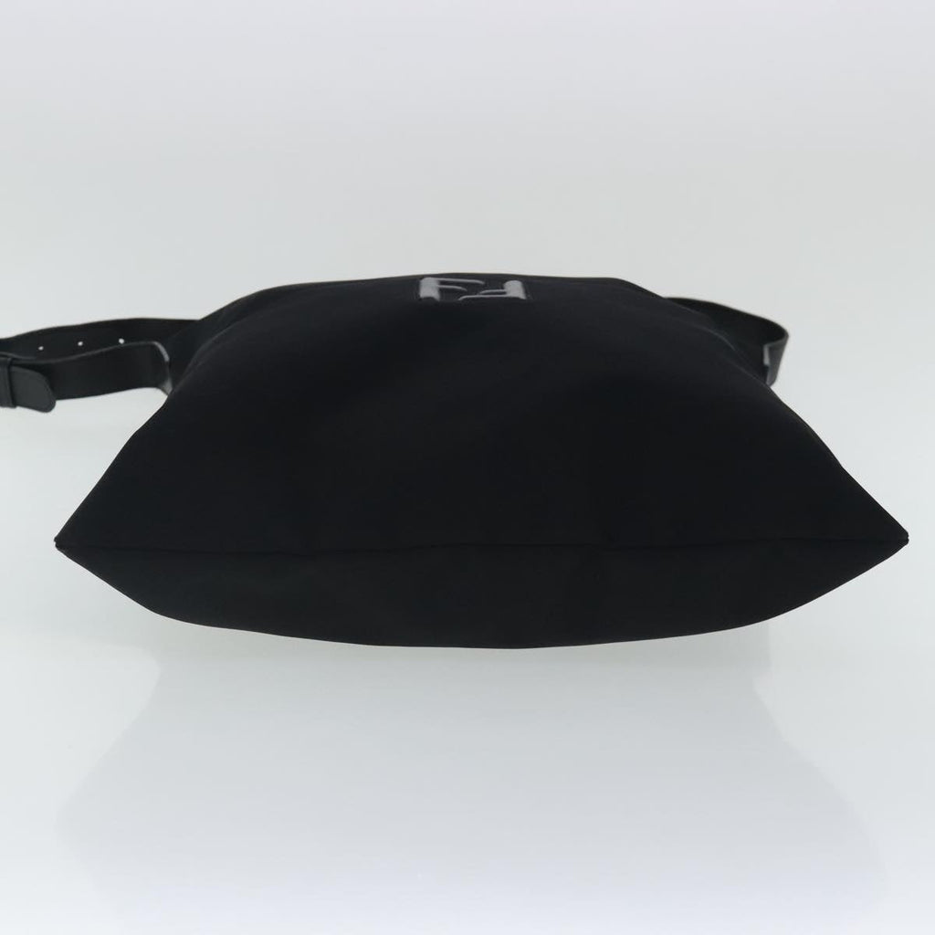 FENDI Shoulder Bag Nylon Leather Black Silver fm3934