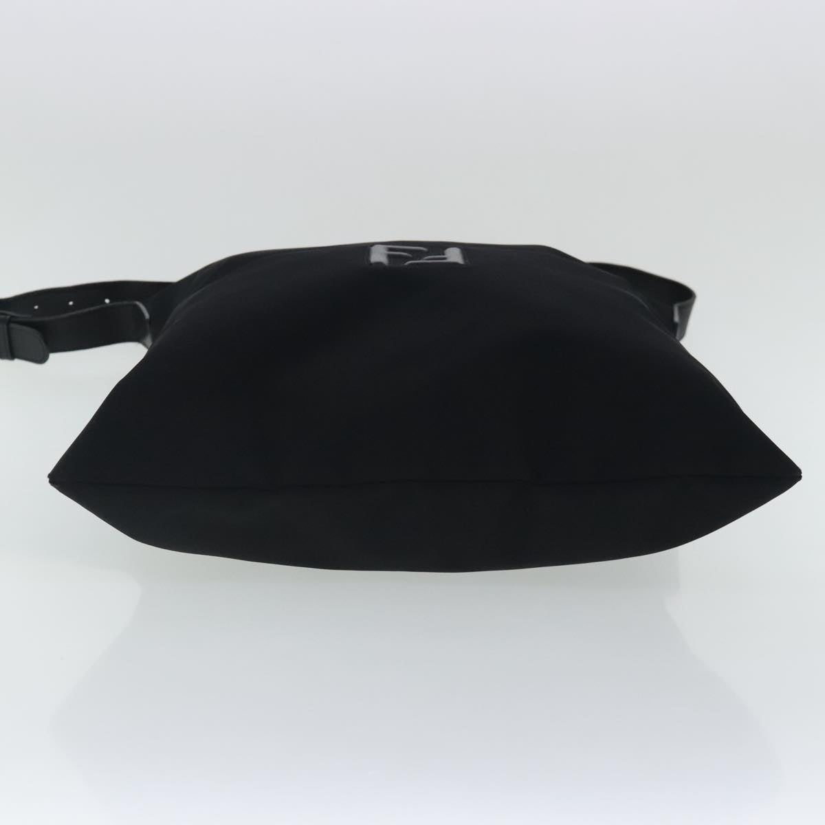 FENDI Shoulder Bag Nylon Leather Black Silver fm3934