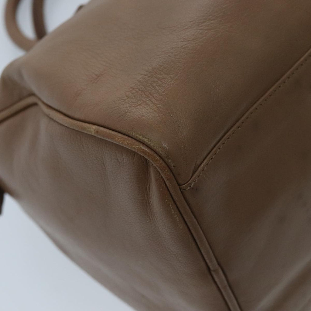 FENDI Hand Bag Leather Brown Gold fm3951