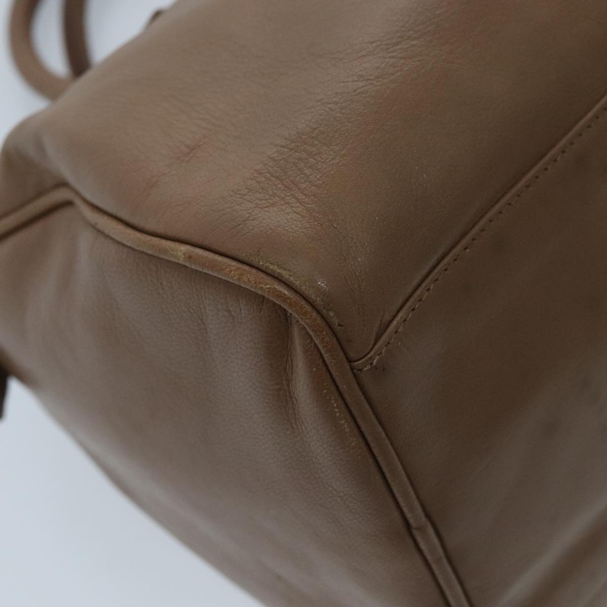 FENDI Hand Bag Leather Brown Gold fm3951